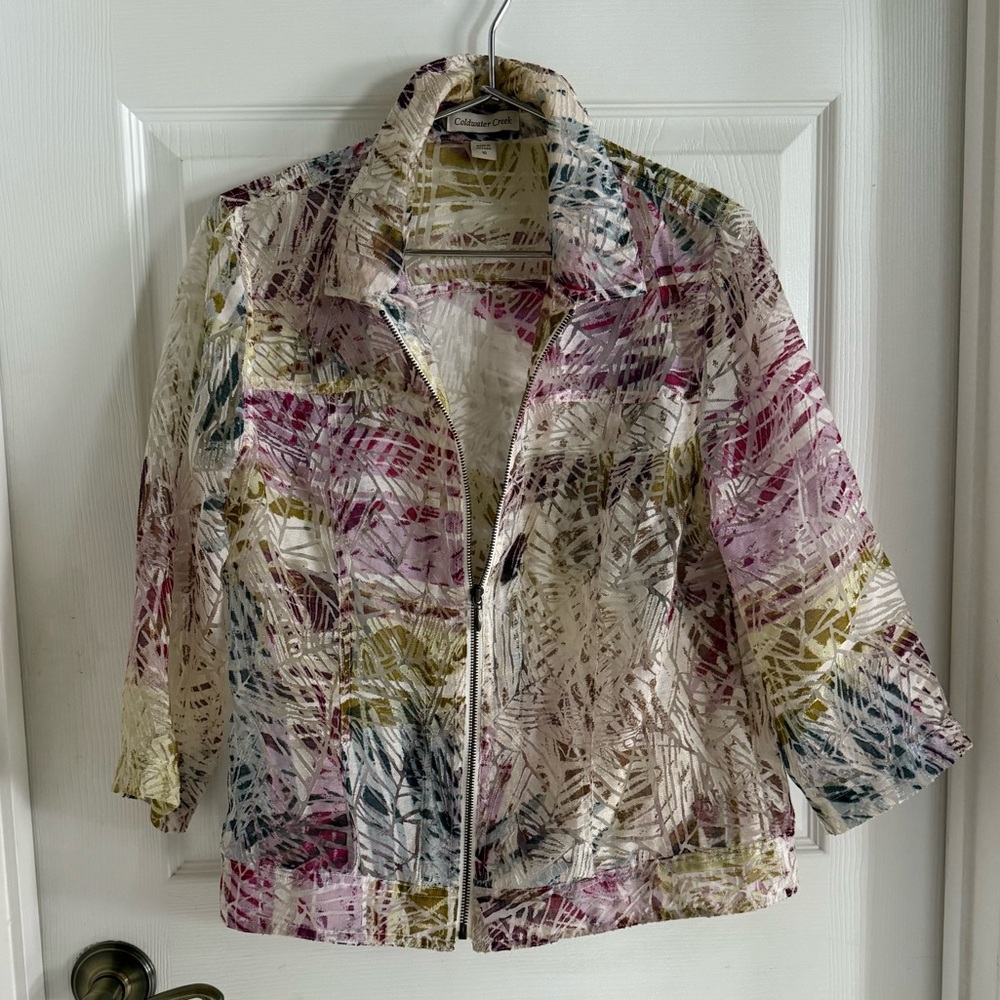 Coldwater Creek Purple and Cream Utility Jacket